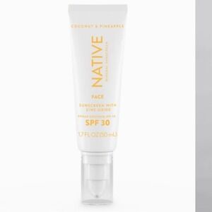 NATIVE Coconut & Pineapple Mineral Face Lotion Sunscreen SPF 30 - 1.7 fl oz NIB